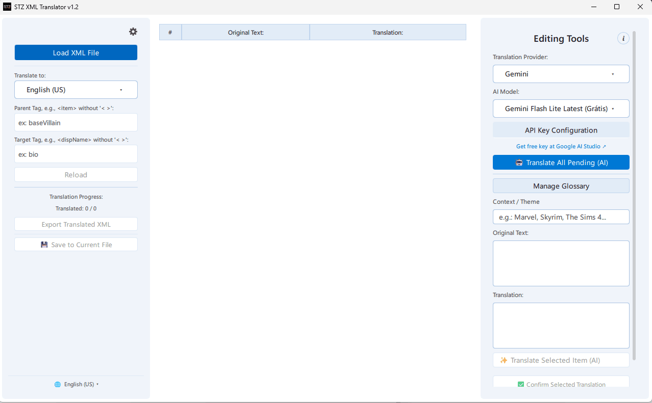 STZ XML Translator light theme