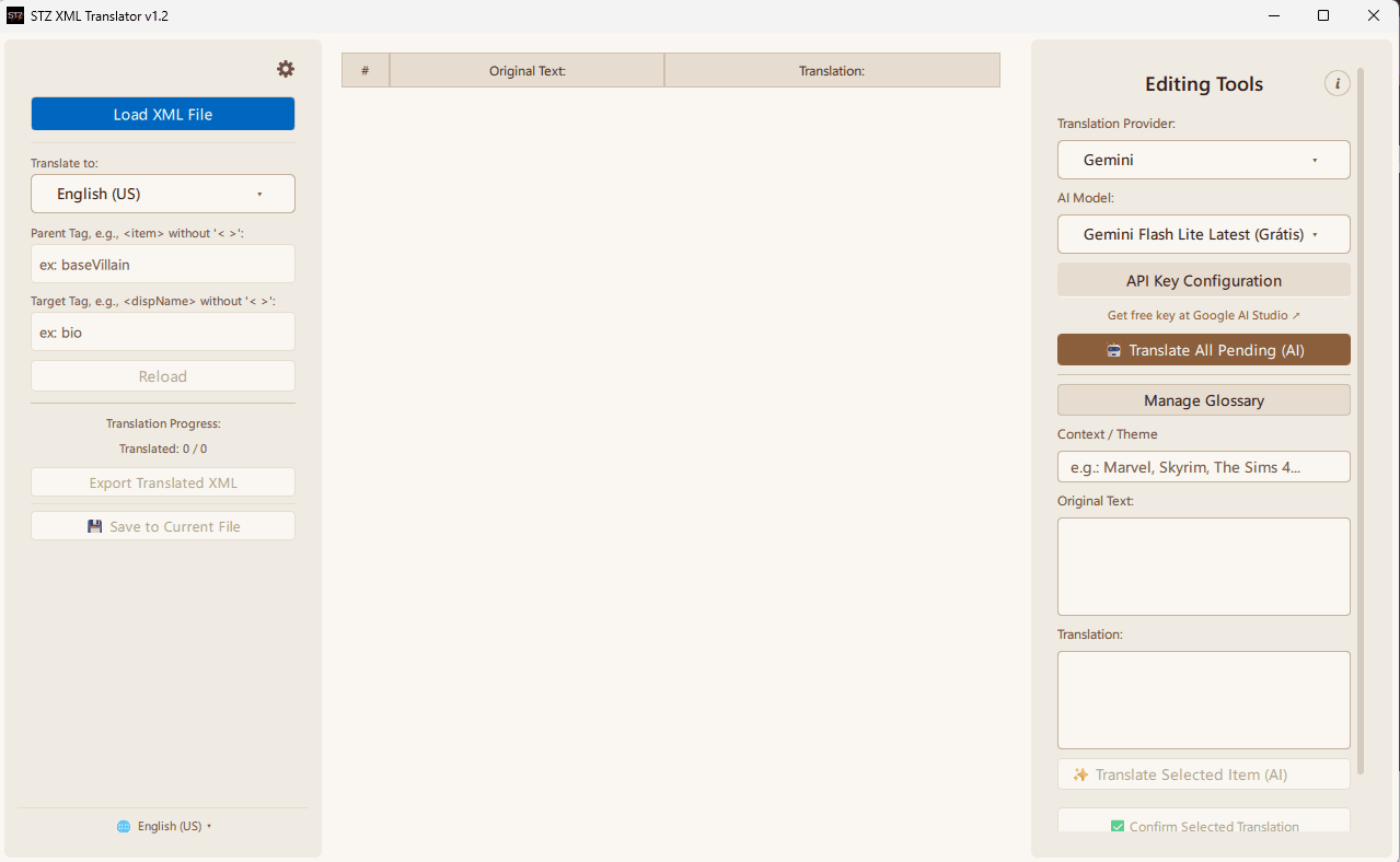 STZ XML Translator warm theme